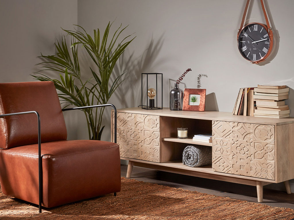 mueble - de - tv - de - madera - de - mango salón - con - mueble - de - tv - de - madera